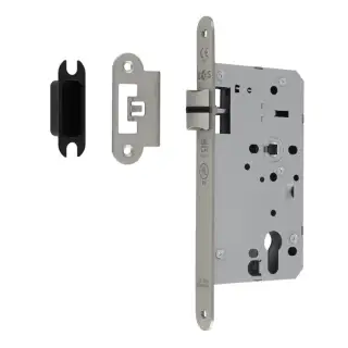 DLX0060LSSS/R - Carlisle Brass Eurospec DIN Latch 60mm Backset (Radius Forend) - Satin Stainless Steel