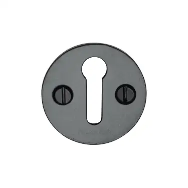 Click Here To Enlarge This Photo Of V1010-BKMT Heritage Brass Keyhole Escutcheon Matt Black Finish
