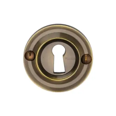 Click Here To Enlarge This Photo Of V1016-AT Heritage Brass Open Keyhole Round Antique Brass Finish