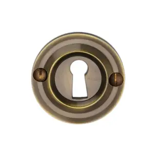 V1016-AT Heritage Brass Open Keyhole Round Antique Brass Finish
