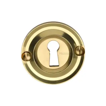 Click Here To Enlarge This Photo Of V1016-PB Heritage Brass Open Keyhole Round Polished Brass Finish