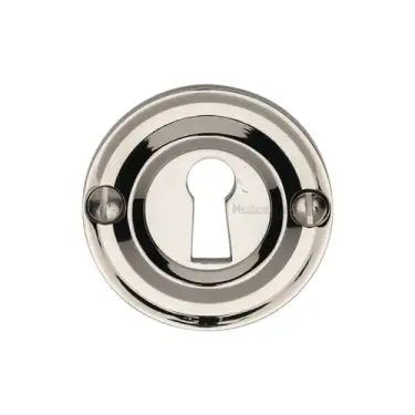 Click Here To Enlarge This Photo Of V1016-PNF Heritage Brass Open Keyhole Round Polished Nickel Finish
