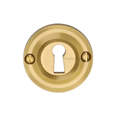 Click Here To Enlarge This Photo Of V1016-SB Heritage Brass Open Keyhole Round Satin Brass Finish