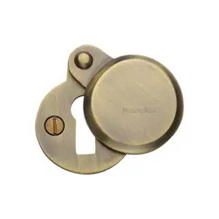 V1023-AT Heritage Brass Covered Keyhole Round  Antique Brass Finish
