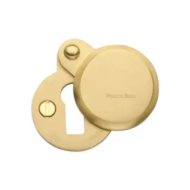 Click Here To Enlarge This Photo Of V1023-SB Heritage Brass Covered Keyhole Round  Satin Brass Finish