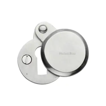Click Here To Enlarge This Photo Of V1023-SC Heritage Brass Covered Keyhole Round  Satin Chrome Finish