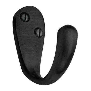 Click Here To Enlarge This Photo Of V1040-BKMT Heritage Brass Curved Single Robe Hook Matt Black Finish