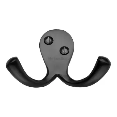 Click Here To Enlarge This Photo Of V1060-BKMT Heritage Brass Double Coat Hook Matt Black Finish