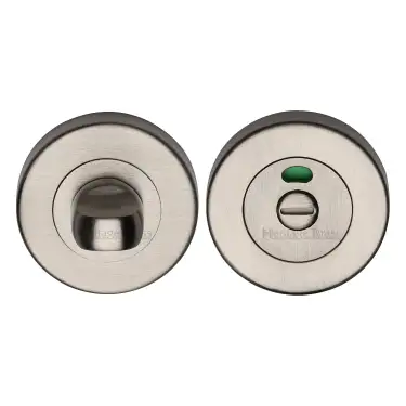 Click Here To Enlarge This Photo Of V4046-SN Heritage Brass Indicator Turn & Release For Bathroom Doors Satin Nickel Finish