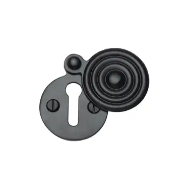 Click Here To Enlarge This Photo Of V972-BKMT Heritage Brass Covered Keyhole Reeded Matt Black Finish