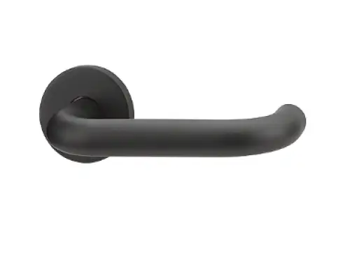 Click Here To Enlarge This Photo Of AR961/60-3-SP-BLK Hoppe Arrone SS304 19mm Sprung Return to Door Lever on 6mm Rose - Matt Black (50026938)