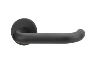 AR961/60-3-SP-BLK Hoppe Arrone SS304 19mm Sprung Return to Door Lever on 6mm Rose - Matt Black (50026938)