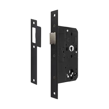 Click Here To Enlarge This Photo Of AR911-S-60-BLK Hoppe Arrone DIN Mortice Latch Square Forend (60mm Backset) - Matt Black (50026112)