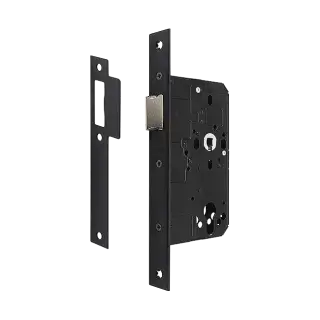 AR911-S-60-BLK Hoppe Arrone DIN Mortice Latch Square Forend (60mm Backset) - Matt Black (50026112)