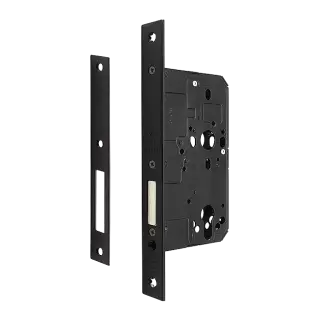 AR912-S-60-BLK Hoppe Arrone DIN Mortice Deadlock Case Square Forend (60mm Backset) - Matt Black (50026124)