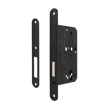 Click Here To Enlarge This Photo Of AR912-R-60-BLK Hoppe Arrone DIN Mortice Deadlock Case Radius Forend (60mm Backset) - Matt Black (50026136)