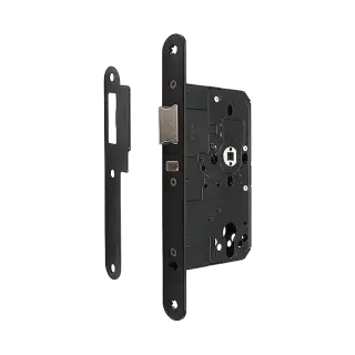 AR914-R-60-BLK Hoppe Arrone DIN Mortice Nightlatch Case Radius Forend (60mm Backset) - Matt Black (50026203)