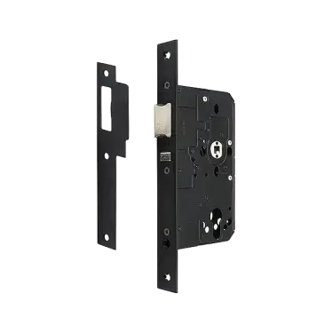 Click Here To Enlarge This Photo Of AR914-S-60-BLK Hoppe Arrone DIN Mortice Nightlatch Case Square Forend (60mm Backset) - Matt Black (50026197)