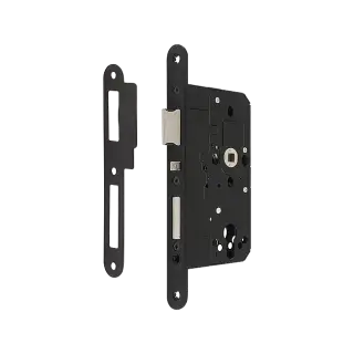 AR915-R-60-BLK Hoppe Arrone DIN Mortice Apartment Lock Radius Forend (60mm Backset) - Matt Black (50026185)