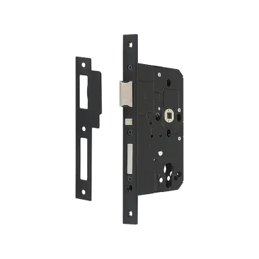 Click Here To Enlarge This Photo Of AR915-S-60-BLK Hoppe Arrone DIN Mortice Apartment Lock Square Forend (60mm Backset) - Matt Black (50026173)
