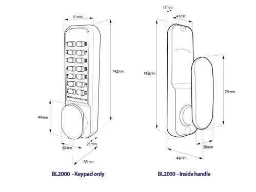 Click Here To Enlarge This Photo Of BORG Locks BL2001 SC Light Duty Digital Lock (60mm Latch) - Satin Chrome