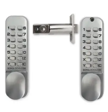 Click Here To Enlarge This Photo Of BORG Locks BL2021 SC Light Duty Back to Back Digital Lock (60mm Latch) - Satin Chrome