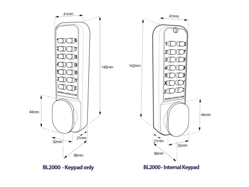 Click Here To Enlarge This Photo Of BORG Locks BL2021 SC Light Duty Back to Back Digital Lock (60mm Latch) - Satin Chrome