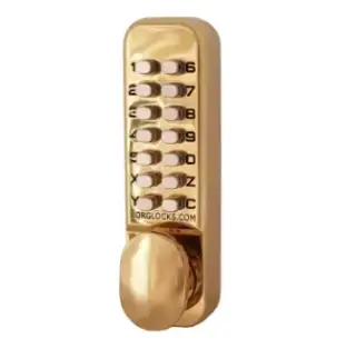 BORG Locks BL2021 PB Light Duty Back to Back Digital Lock (60mm Latch) - Polished Brass