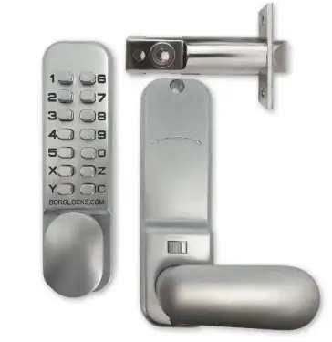 Click Here To Enlarge This Photo Of BORG Locks BL2201 SC Light Duty Digital Lock with Holdback Function (60mm Latch) - Satin Chrome
