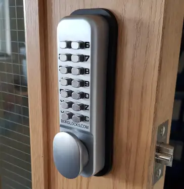 Click Here To Enlarge This Photo Of BORG Locks BL2201 SC Light Duty Digital Lock with Holdback Function (60mm Latch) - Satin Chrome