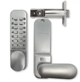 BORG Locks BL2201 SC Light Duty Digital Lock with Holdback Function (60mm Latch) - Satin Chrome