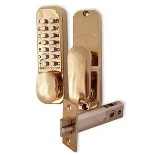 BORG Locks BL2201 PB Light Duty Digital Lock with Holdback Function (60mm Latch) - Polished Brass