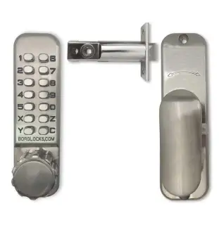 BORG Locks BL2501 SS Medium Duty 'Codestar' Digital Lock with Holdback (60mm Latch) - Stainless Steel