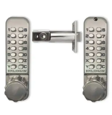 Click Here To Enlarge This Photo Of BORG Locks BL2521 SS Medium Duty 'Codestar' Back to Back Digital Lock with Holdback (60mm Latch) - Stainless Steel