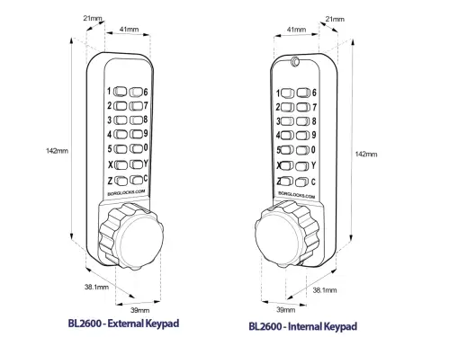 Click Here To Enlarge This Photo Of BORG Locks BL2521 SS Medium Duty 'Codestar' Back to Back Digital Lock with Holdback (60mm Latch) - Stainless Steel