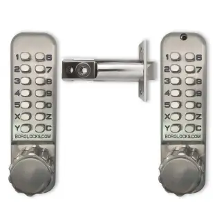 BORG Locks BL2521 SS Medium Duty 'Codestar' Back to Back Digital Lock with Holdback (60mm Latch) - Stainless Steel
