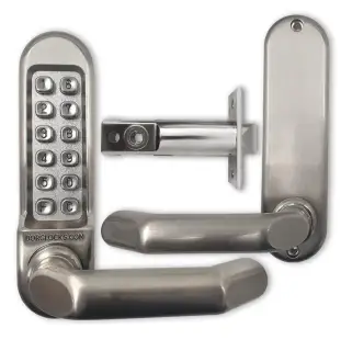 BORG Locks BL5001 SC Medium/Heavy Duty Digital Lock (Round Bar) with Free Passage Mode (60mm Latch) - Satin Chrome