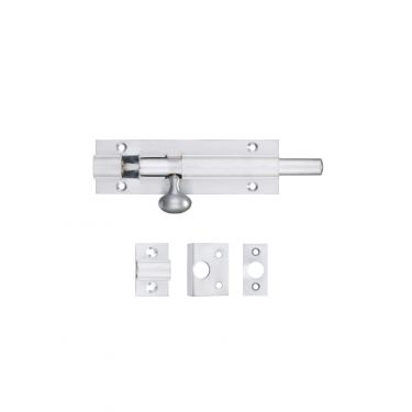 Click Here To Enlarge This Photo Of FB56SC - Zoo Hardware Fulton & Bray Architectural Barrel Bolt 100mm x 30mm Satin Chrome