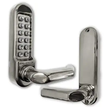 Click Here To Enlarge This Photo Of BORG Locks BL5001 PC Medium/Heavy Duty Digital Lock (Round Bar) with Free Passage Mode (60mm Latch) - Polished Chrome