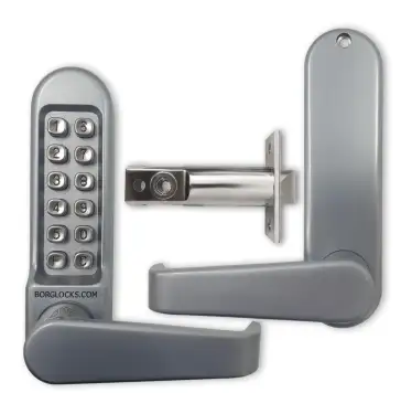 Click Here To Enlarge This Photo Of BORG Locks BL5401 SC Medium/Heavy Duty Digital Lock (Flat Bar) with Free Passage Mode (60mm Latch) - Satin Chrome