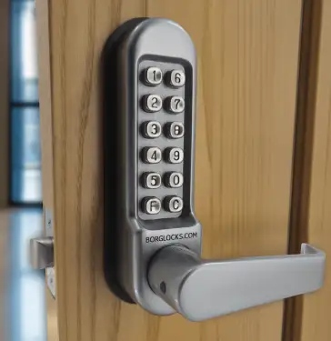 Click Here To Enlarge This Photo Of BORG Locks BL5401 SC Medium/Heavy Duty Digital Lock (Flat Bar) with Free Passage Mode (60mm Latch) - Satin Chrome