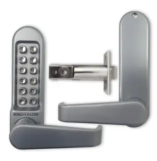 BORG Locks BL5401 SC Medium/Heavy Duty Digital Lock (Flat Bar) with Free Passage Mode (60mm Latch) - Satin Chrome