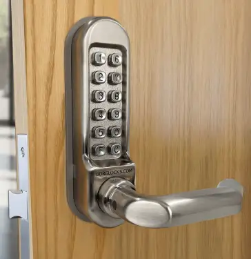 Click Here To Enlarge This Photo Of BORG Locks BL5003 SS Medium/Heavy Duty Digital Lock (Round Bar) with Free Passage Mode (60x72mm Euro Profile Lockcase) - Stainless Steel