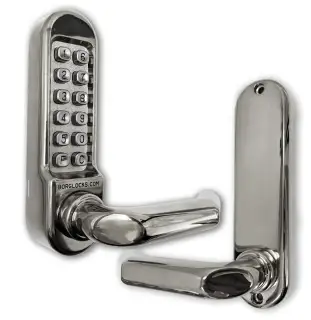 BORG Locks BL5003 PC Medium/Heavy Duty Digital Lock (Round Bar) with Free Passage Mode (60x72mm Euro Profile Lockcase) - Polished Chrome