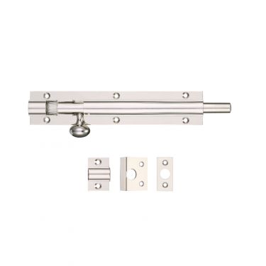 Click Here To Enlarge This Photo Of FB57PN - Zoo Hardware Fulton & Bray Architectural Barrel Bolt 150mm x 30mm Polished Nickel