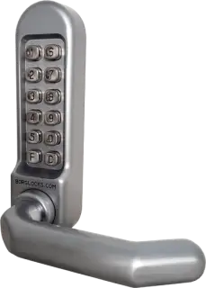 BORG Locks BL5008 SC Medium/Heavy Duty Digital Lock (Round Bar) with Free Passage Mode (Front Plate only for use with Panic Hardware) - Satin Chrome