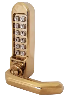 Click Here To Enlarge This Photo Of BORG Locks BL5008 PB Medium/Heavy Duty Digital Lock (Round Bar) with Free Passage Mode (Front Plate only for use with Panic Hardware) - Polished Brass