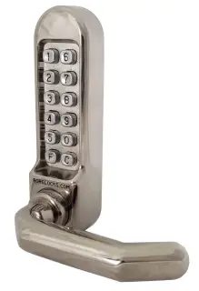 BORG Locks BL5008 PC Medium/Heavy Duty Digital Lock (Round Bar) with Free Passage Mode (Front Plate only for use with Panic Hardware) - Polished Chrome