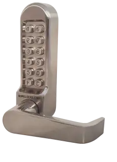 BORG Locks BL5408 SS Medium/Heavy Duty Digital Lock (Flat Bar) with Free Passage Mode (Front Plate only for use with Panic Hardware) - Stainless Steel