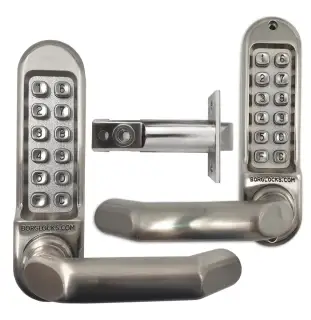 BORG Locks BL5051 SS Medium/Heavy Duty Back to Back Digital Lock (Round Bar) with Free Passage Mode (60mm Latch) - Stainless Steel